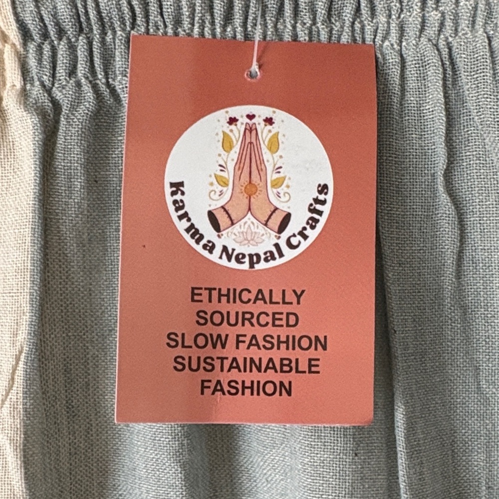 Wide Leg Colorblock Patchwork Pants - Light Blue … - image 2